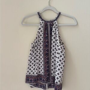 Joie Black and White Patterned Halter Top